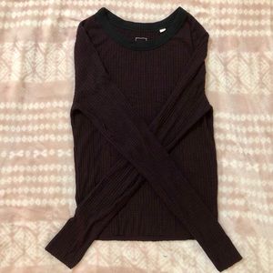 PAC SUN - PURPLE & BLACK CROPPED SWEATER